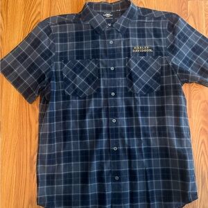 Harley-Davidson Men's Navy Checkered Shirt